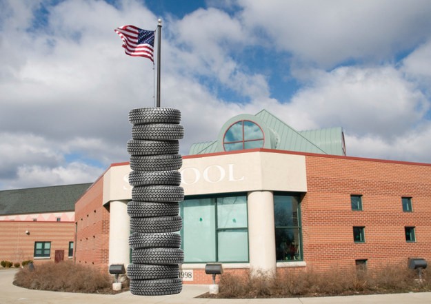 Put tires around the flagpole