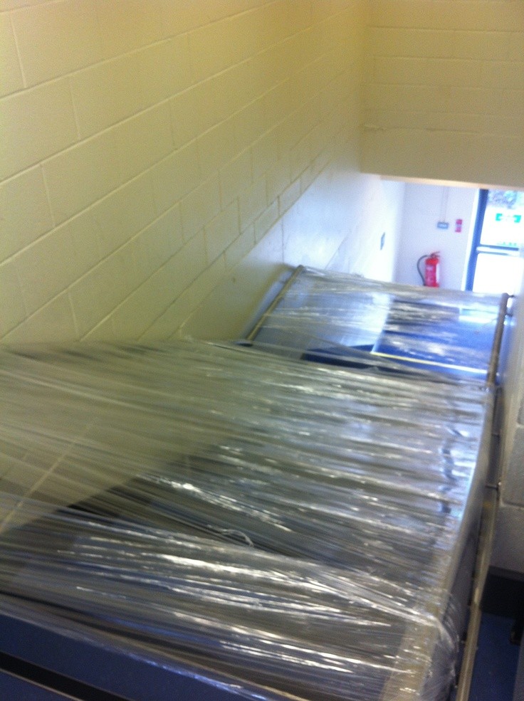 Wrap with cling wrap the main staircase